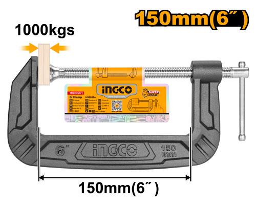 Ingco 6 inch/150mm G Clamp | HGC0106 Ingco